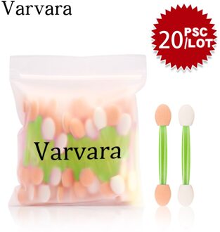 20Pcs Dubbelzijdige Spons Wegwerp Oogschaduw Borstels Voor Vrouwen Eye Make Up Gereedschap Shadow Borstels Cosmetische Applicator Makeup Set 20stk groen