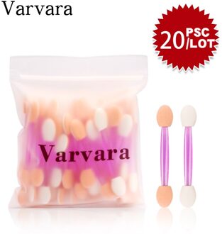 20Pcs Dubbelzijdige Spons Wegwerp Oogschaduw Borstels Voor Vrouwen Eye Make Up Gereedschap Shadow Borstels Cosmetische Applicator Makeup Set 20stk paars