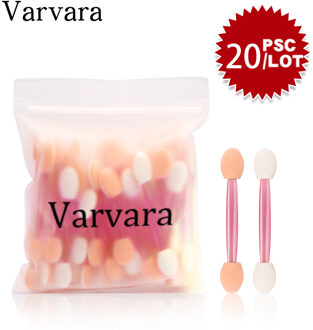 20Pcs Dubbelzijdige Spons Wegwerp Oogschaduw Borstels Voor Vrouwen Eye Make Up Gereedschap Shadow Borstels Cosmetische Applicator Makeup Set 20stk roze
