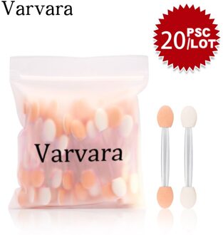 20Pcs Dubbelzijdige Spons Wegwerp Oogschaduw Borstels Voor Vrouwen Eye Make Up Gereedschap Shadow Borstels Cosmetische Applicator Makeup Set 20stk transparant