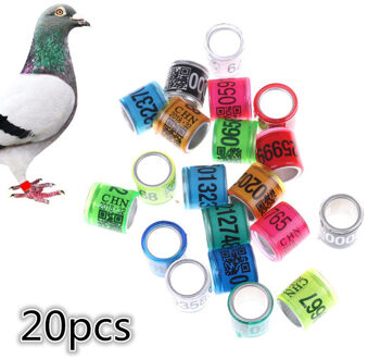 20Pcs Duif Identificeren Ringen Digitale Vogel Voet Ring Vogel Papegaai Duif Been Rings Levert Accessoires Vogel Training tool