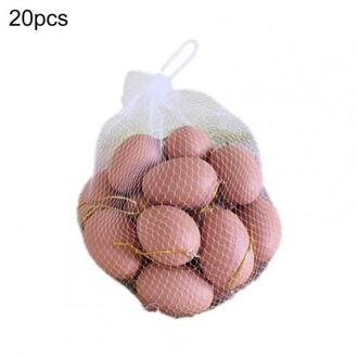20Pcs Eieren Speelgoed Mini Diy Graffiti Plastic Pasen Simulatie Eieren Thuis Decor Tafelblad Ornamenten Handgemaakte Ambachten Bruin