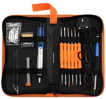 20Pcs Elektrische Soldeerbout Lassen Tool Kit 110V 60W Controle Lassen Station Tip Case UK plug