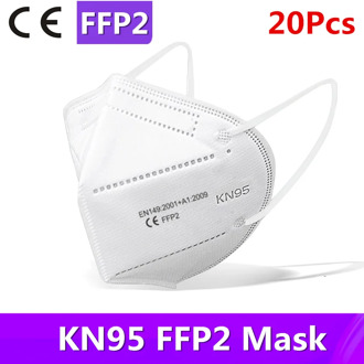 20PCS FFP2 Face Mask KN95 Mouth Mask PM2.5 5 Layer Filter Protective Masks Safety Breathable ffp2 Mascarillas CE Fast Shipping