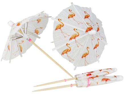 20Pcs Flamingo Paraplu Wegwerp Pick Cocktail Parasol Drink Picks Verjaardag Party Picks Art Tandenstoker Cupcake Fruit Decoratie