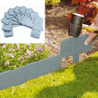 20Pcs Folding Landschap Grijs Bloem Hek-Path Garden Plant Grens Rand Gazon Imitatie Steen Hek Aarding Hek