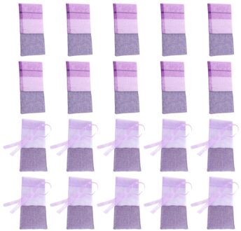 20Pcs Gaas Lavendel Tassen Geur Pouch Lege Zakjes Tas Voor Garderobe Auto (Oude Donker Paars En Oude Licht paars, 10 Van Elk) zoals getoond 2