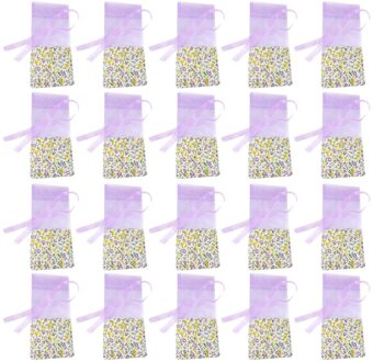 20Pcs Gaas Lavendel Tassen Geur Pouch Lege Zakjes Tas Voor Garderobe Auto (Oude Donker Paars En Oude Licht paars, 10 Van Elk) zoals getoond 3
