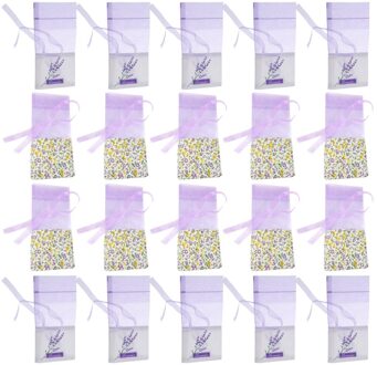 20Pcs Gaas Lavendel Tassen Geur Pouch Lege Zakjes Tas Voor Garderobe Auto (Oude Donker Paars En Oude Licht paars, 10 Van Elk) zoals getoond 5
