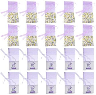 20Pcs Gaas Lavendel Tassen Geur Pouch Lege Zakjes Tas Voor Garderobe Auto (Oude Donker Paars En Oude Licht paars, 10 Van Elk) zoals getoond 5