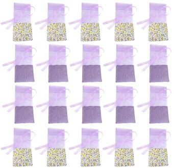 20Pcs Gaas Lavendel Tassen Geur Pouch Lege Zakjes Tas Voor Garderobe Auto (Oude Donker Paars En Oude Licht paars, 10 Van Elk) zoals getoond 6