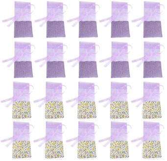 20Pcs Gaas Lavendel Tassen Geur Pouch Lege Zakjes Tas Voor Garderobe Auto (Oude Donker Paars En Oude Licht paars, 10 Van Elk) zoals getoond 6