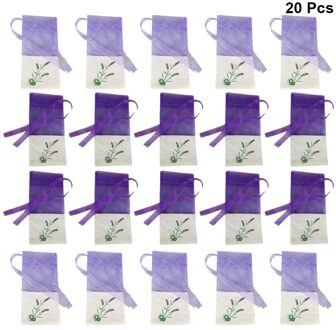 20Pcs Gaas Lavendel Tassen Geur Pouch Lege Zakjes Tas Voor Garderobe Auto (Oude Donker Paars En Oude Licht paars, 10 Van Elk) zoals getoond