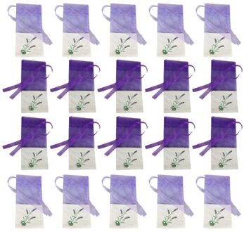 20Pcs Gaas Lavendel Tassen Geur Pouch Lege Zakjes Tas Voor Garderobe Auto (Oude Donker Paars En Oude Licht paars, 10 Van Elk) zoals getoond