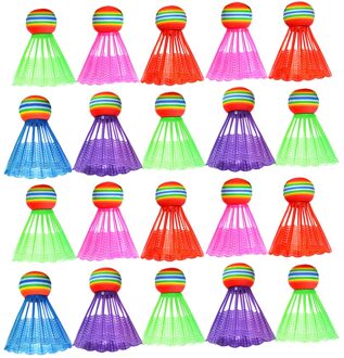 20Pcs Geavanceerde Badminton Gekleurde Shuttles Rainbow Sport Gadget Sport Accessoires Voor Sport Outdoor (Gemengde