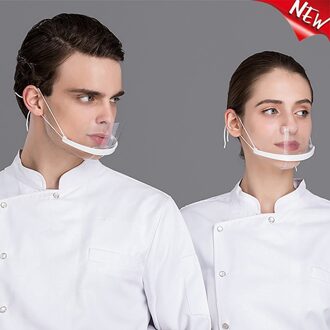 20Pcs Gezondheidszorg Tool Transparante Maskers Permanente Anti Fog Catering Voedsel Hotel Plastic Keuken Restaurant Maskers