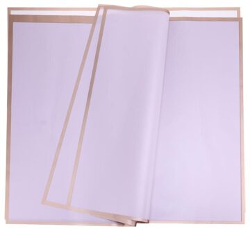 20Pcs Gild Rand Inpakpapier Boeket Verpakking Papier Cadeaupapier lavendel