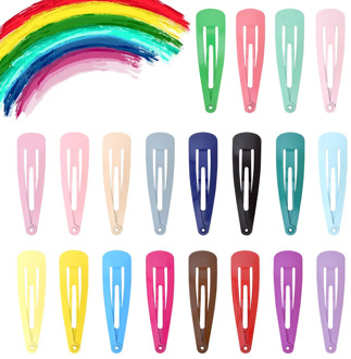 20pcs Girls Snap Hair Clips for Children Baby Hair Accessories Women Hairpins Barrettes Clip Pins Solid Color Metal Hairgrip 5cm