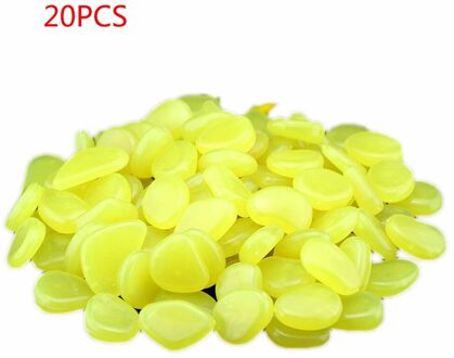 20Pcs Glow In Dark Pebbles Stenen Huis Tuin Decoratie Outdoor Loopbrug Tuin Yard Decor Lichtgevende Stenen Aquarium Rocks, tuin geel