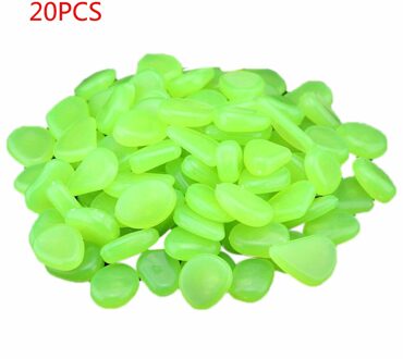 20Pcs Glow In Dark Pebbles Stenen Huis Tuin Decoratie Outdoor Loopbrug Tuin Yard Decor Lichtgevende Stenen Aquarium Rocks, tuin licht groen