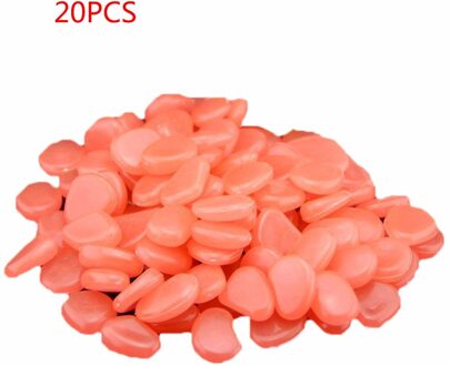 20Pcs Glow In Dark Pebbles Stenen Huis Tuin Decoratie Outdoor Loopbrug Tuin Yard Decor Lichtgevende Stenen Aquarium Rocks, tuin oranje