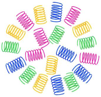 20Pcs Kat Lente Speelgoed Plastic Kleurrijke Spoel Spiraal Springs Pet Action Breed Duurzaam Interactief Speelgoed Muelle Gato Huisdier Gunst speelgoed
