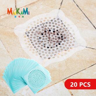 20Pcs Keuken en Badkamer Douche Drain Cover Netto Stickers Haar Filter Gootsteenzeefje Keuken Gereedschap