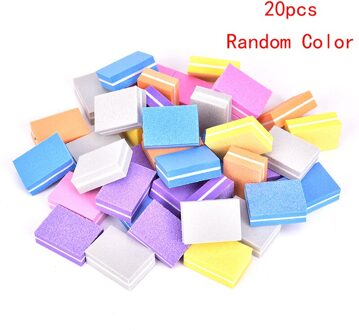 20Pcs Kleine Bestand Mini Nail Sponge Nail File Buffer Block Buffing Schuren Professionele Nail Gereedschap Dubbelzijdig Pedicure Manicure