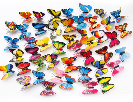 20pcs Kleurrijke 3D Vlinder op de Stok Thuis Tuin Kind Gazon Bloempot Plant Decoratie Tuin Ornament DIY Gazon craft