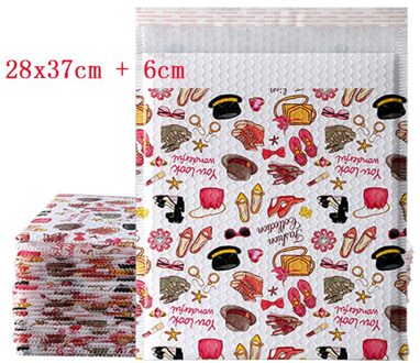 20Pcs Kleurrijke Bubble Tas Flamingo Gedrukt Bubble Mailers Waterdichte Verpakking Enveloppen Padded Tassen 25x3 0Cm/28x37cm kleur 28x37cm