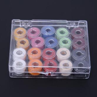 20Pcs Kleurrijke Naaigaren Plastic 25 Klossen Naaimachine Plastic Spoelen Voor Thuis Handwerk Accessoires Naaien Gereedschap