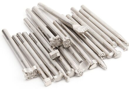 20Pcs Leather Printing Stamper Set Staal Punch Metalen Leer Ponsen Gereedschap Voor Diy Leather Craft Naaien Gereedschap