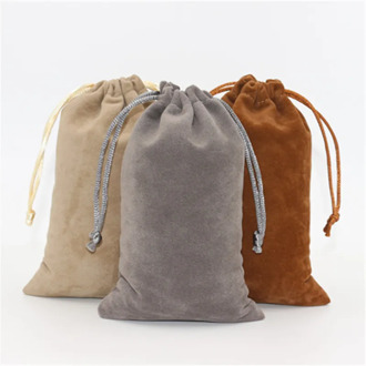 20pcs/lot 10*16cm Double Side Velvet Storage Packing Bag Custom Logo Print Pouch Wholesale Drawstring Bags For Wedding Gifts