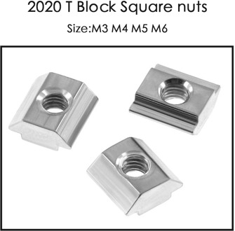20pcs/lot 2020 M3 M4 M5 M6 T Block Square nuts T-Track Sliding Hammer Nut for Fastener Aluminum Profile