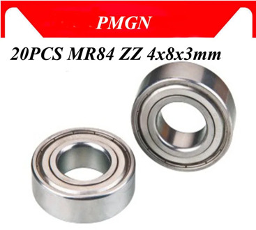 20pcs/Lot ABEC-5 MR84ZZ MR84 ZZ 4x8x3mm Thin Wall high quality Deep Groove Ball Bearing Mini Ball Bearing Miniature Bearing