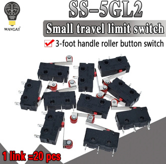 20pcs/lot New Micro Roller Lever Arm Normally Open Close Limit Switch KW12-3 Free Shipping