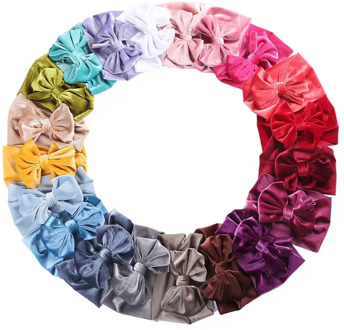 20Pcs/Lot Solid Velvet Baby Headband Autumn Winter New Turban Headwraps Hair Bands for Baby Girls Handmade Hair Accessories