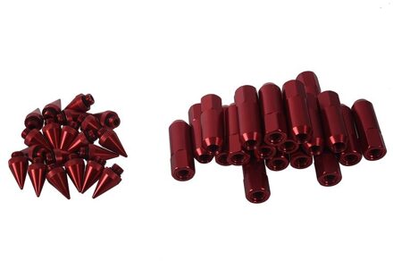 20pcs M12 x 1.5 Spiked Wielmoeren Uitgebreide Tuner Wiel/Velgen Voor Honda Acura rood