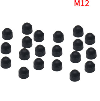 20Pcs M6 M8 M10 M12 Bout Moer Dome Plastic Bescherming Caps Cover Blootgesteld Hexagon Hex Schroeven Praktische Gereedschap Black 20stk M12