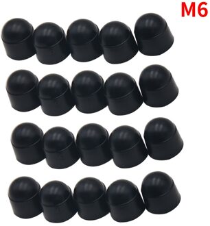 20Pcs M6 M8 M10 M12 Bout Moer Dome Plastic Bescherming Caps Cover Blootgesteld Hexagon Hex Schroeven Praktische Gereedschap Black 20stk M6