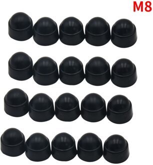 20Pcs M6 M8 M10 M12 Bout Moer Dome Plastic Bescherming Caps Cover Blootgesteld Hexagon Hex Schroeven Praktische Gereedschap Black 20stk M8