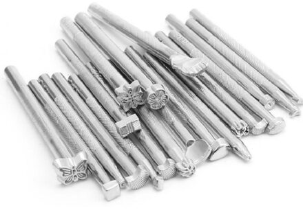 20Pcs Metal Carving Lederen Werken Zadel Stempelen Kits Lederen Printing Tools Leatherworking Saddle Maken Gereedschap