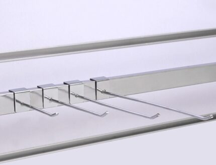 20Pcs Metal Display Rack Vierkante Buis Haken Stevige Goederen Plank Haken Voor Supermarkt Gebruik Maat 5Cm Zilver 11.7X3CM