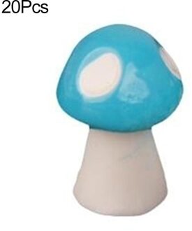 20Pcs Mini Kunstmatige Paddestoel Miniaturen Fee Tuin Ornament Hars Ambachten Blauw