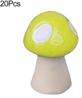 20Pcs Mini Kunstmatige Paddestoel Miniaturen Fee Tuin Ornament Hars Ambachten geel