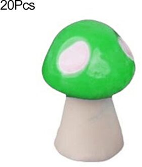 20Pcs Mini Kunstmatige Paddestoel Miniaturen Fee Tuin Ornament Hars Ambachten groen