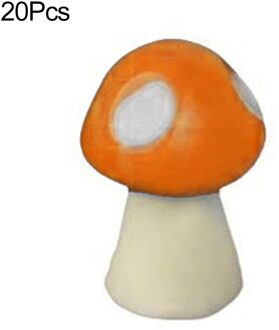 20Pcs Mini Kunstmatige Paddestoel Miniaturen Fee Tuin Ornament Hars Ambachten Oranje