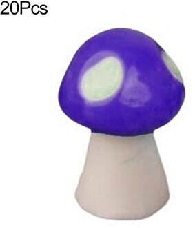 20Pcs Mini Kunstmatige Paddestoel Miniaturen Fee Tuin Ornament Hars Ambachten Paars