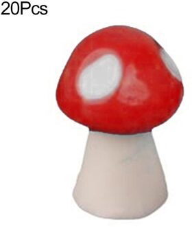 20Pcs Mini Kunstmatige Paddestoel Miniaturen Fee Tuin Ornament Hars Ambachten Rood