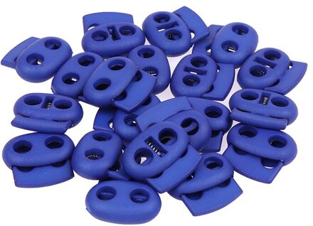 20Pcs Mixed Kleurrijke 5Mm Gat Plastic Stopper Cord Lock Bean Toggle Clip Kleding Schoenveter Sportkleding Cord Lanyard Accessoires blauw